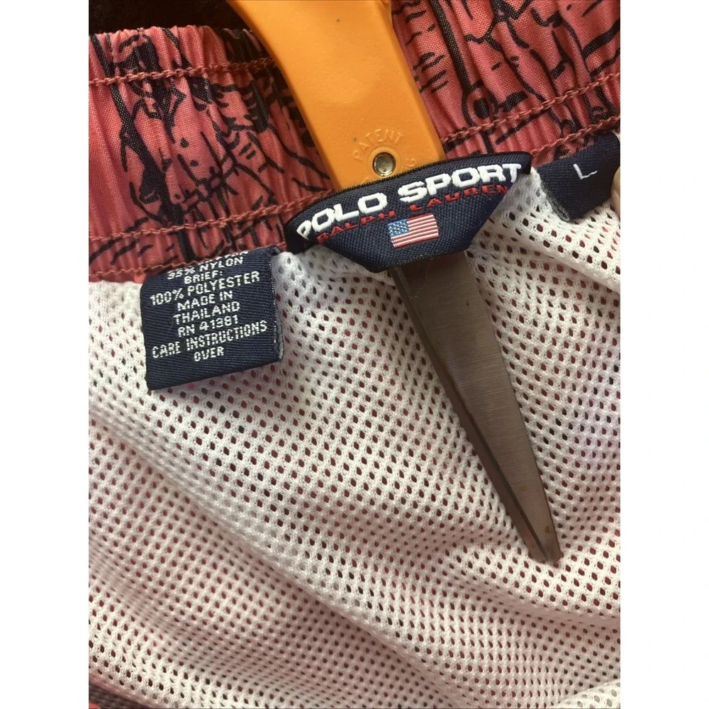 Polo Ralph Lauren Traveler Swim Shorts Pink Tropical Large Big Pine Hawk Channel